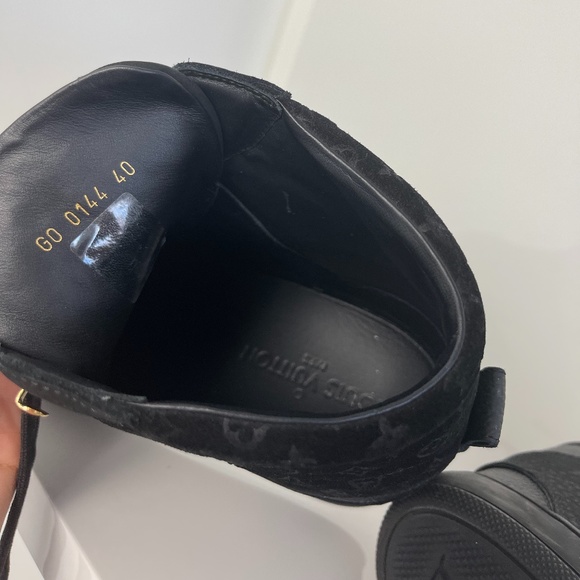 Luis Vuitton Monogram Pattern Leather Wedge Sneakers - Picture 7 of 11